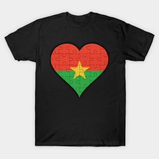 Burkinabe Jigsaw Puzzle Heart Design - Gift for Burkinabe With Burkina Faso Roots T-Shirt